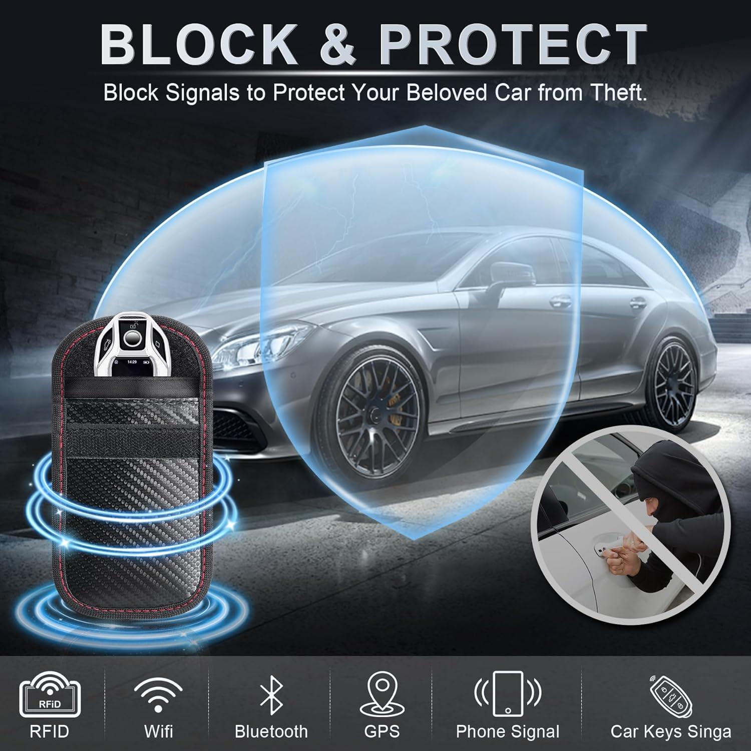 imageLivTee Faraday Key Fob Protector RFID Blocking Faraday Bag for Car Keys 315  512 AntiTheft Signal Blocking Pouch for Key Fob Security 2 Pack