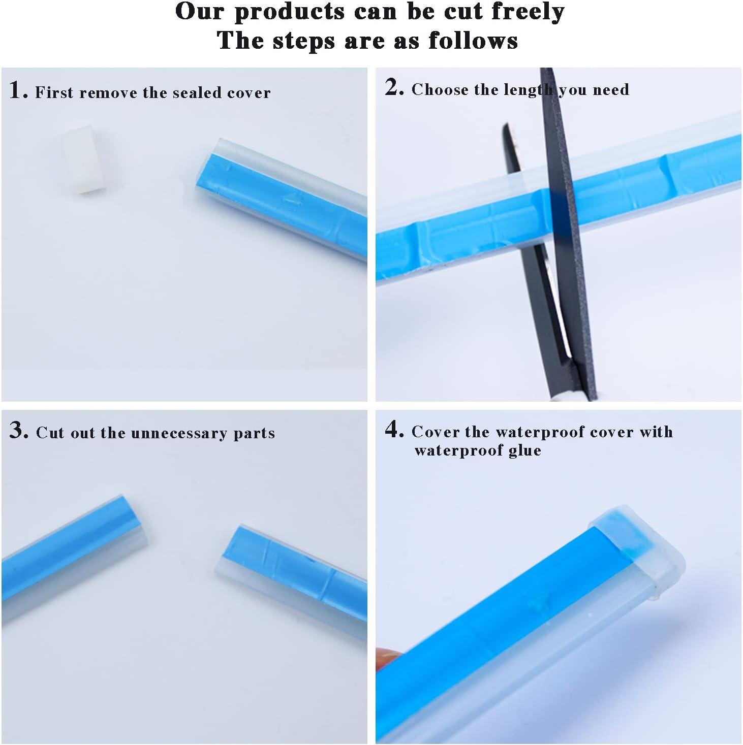 imageLivTee Flexible Waterproof 2Pcs 24 Switchback Led Light Strip Kit Dual Color Replacement for Headlight Decorative Daytime Running Lights and Flowing Turn Signal Lights AmberWhite