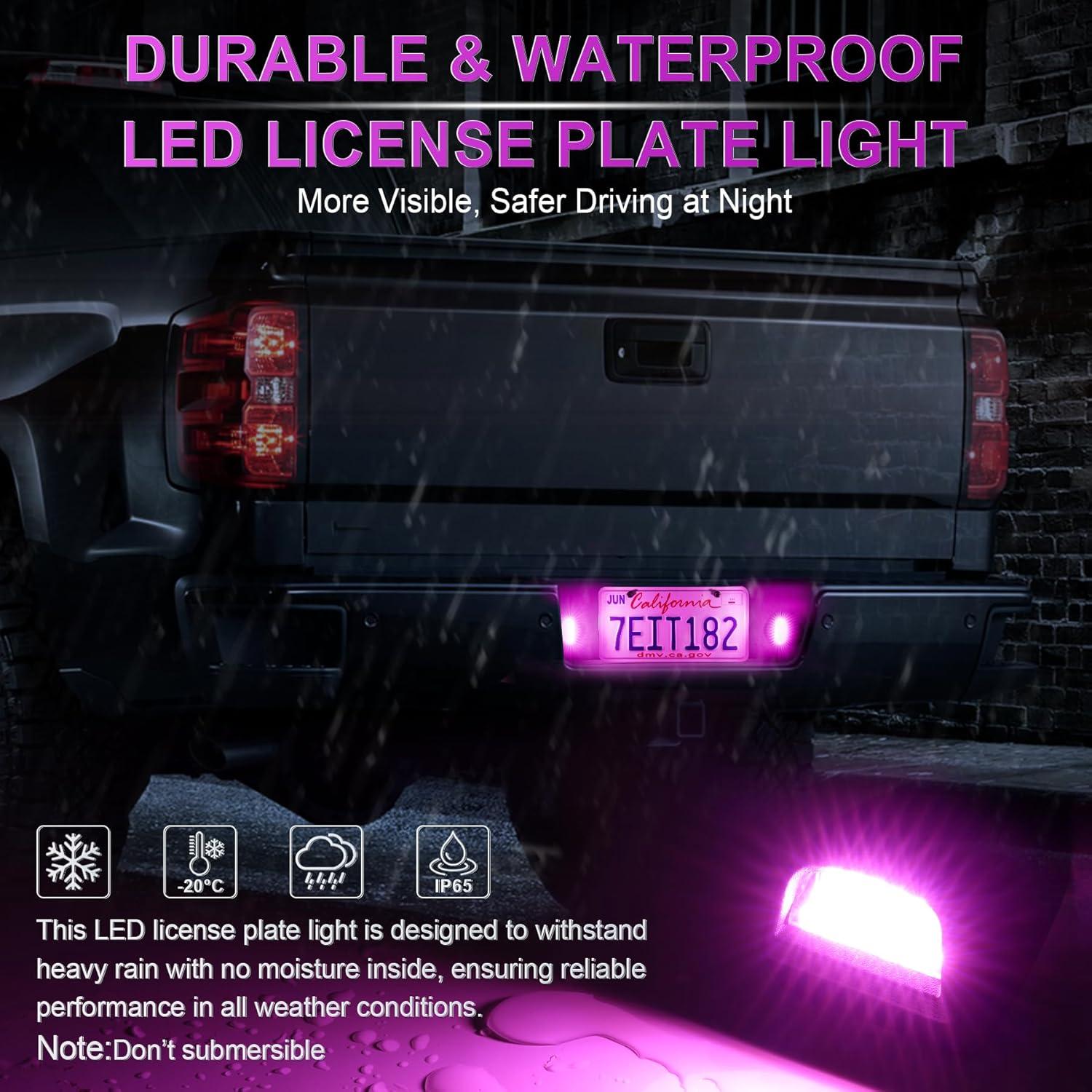 imageLivTee LED License Plate Light Assembly Tag Light Fits Chevy Silverado 1500 2500 3500 19992013 Tahoe Suburban Fits GMC Sierra Yukon XL Fits Cadillac Escalade Car Accessories AmberPurple