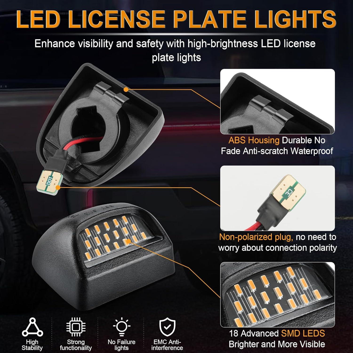 imageLivTee LED License Plate Light Assembly Tag Light Fits Chevy Silverado 1500 2500 3500 19992013 Tahoe Suburban Fits GMC Sierra Yukon XL Fits Cadillac Escalade Car Accessories AmberAmber