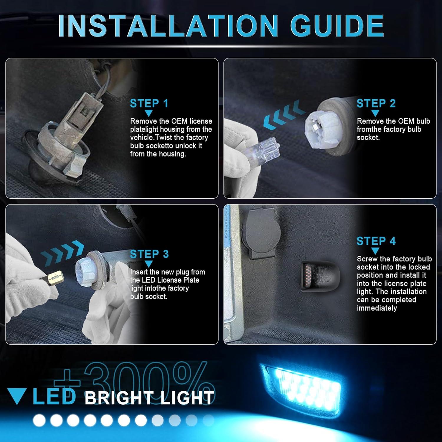imageLivTee LED License Plate Light Assembly Tag Light Fits Chevy Silverado 1500 2500 3500 19992013 Tahoe Suburban Fits GMC Sierra Yukon XL Fits Cadillac Escalade Car Accessories AmberIce Blue