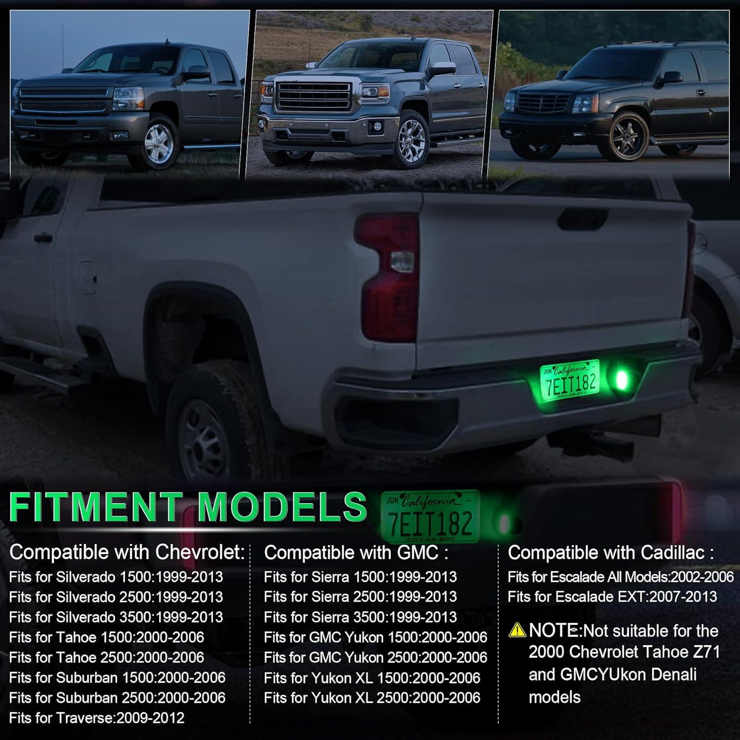 imageLivTee LED License Plate Light Assembly Tag Light Fits Chevy Silverado 1500 2500 3500 19992013 Tahoe Suburban Fits GMC Sierra Yukon XL Fits Cadillac Escalade Car Accessories AmberGreen