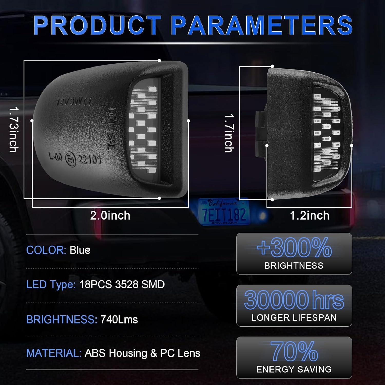 imageLivTee LED License Plate Light Assembly Tag Light Fits Chevy Silverado 1500 2500 3500 19992013 Tahoe Suburban Fits GMC Sierra Yukon XL Fits Cadillac Escalade Car Accessories AmberBlue