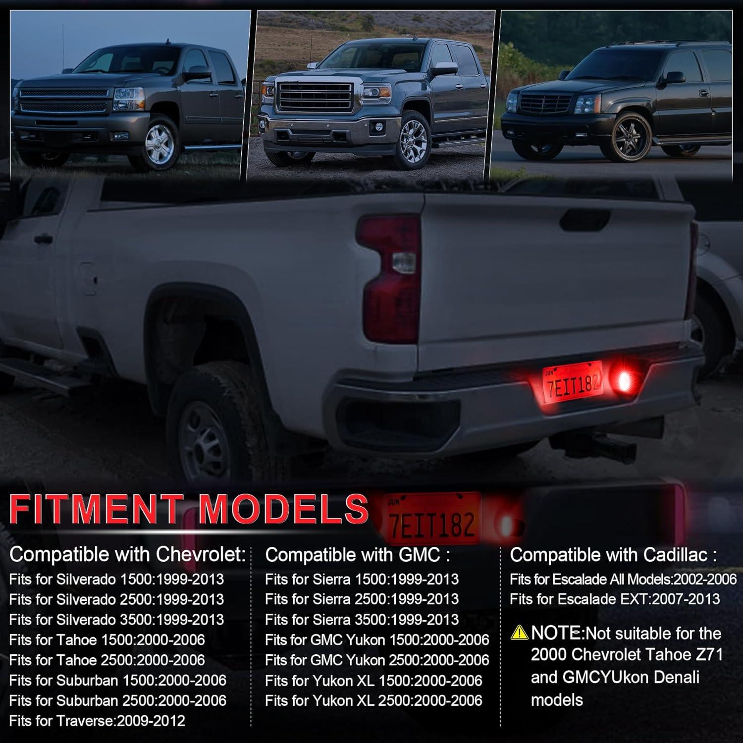 imageLivTee LED License Plate Light Assembly Tag Light Fits Chevy Silverado 1500 2500 3500 19992013 Tahoe Suburban Fits GMC Sierra Yukon XL Fits Cadillac Escalade Car Accessories AmberRed