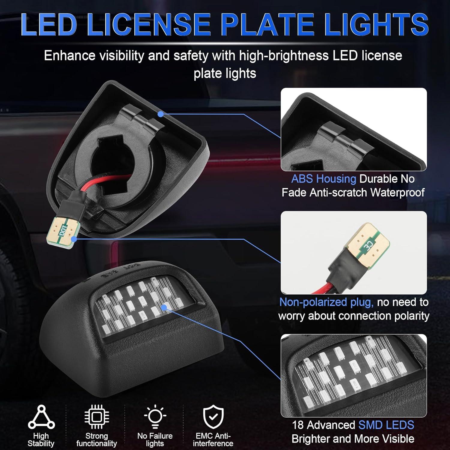 imageLivTee LED License Plate Light Assembly Tag Light Fits Chevy Silverado 1500 2500 3500 19992013 Tahoe Suburban Fits GMC Sierra Yukon XL Fits Cadillac Escalade Car Accessories AmberBlue
