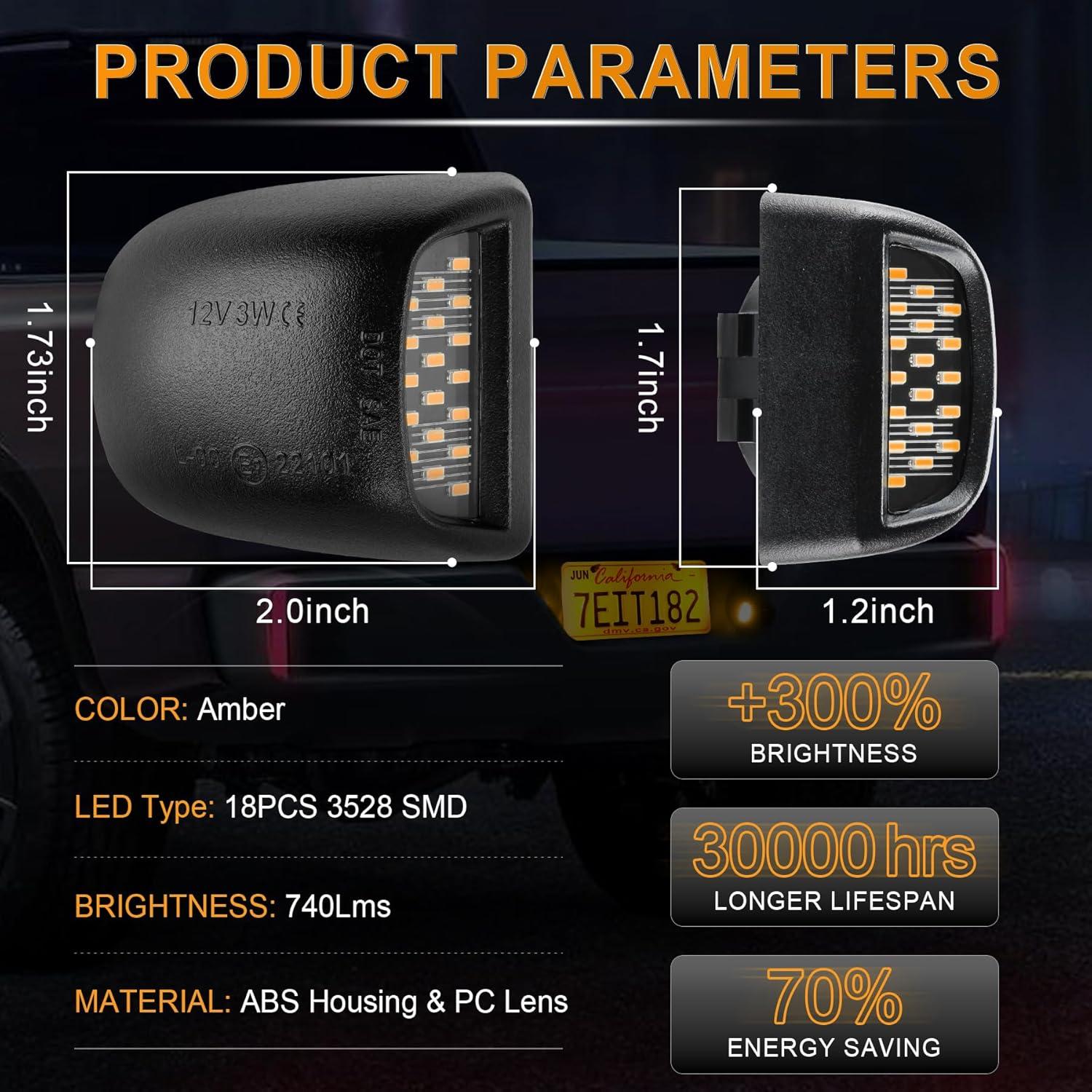 imageLivTee LED License Plate Light Assembly Tag Light Fits Chevy Silverado 1500 2500 3500 19992013 Tahoe Suburban Fits GMC Sierra Yukon XL Fits Cadillac Escalade Car Accessories AmberAmber