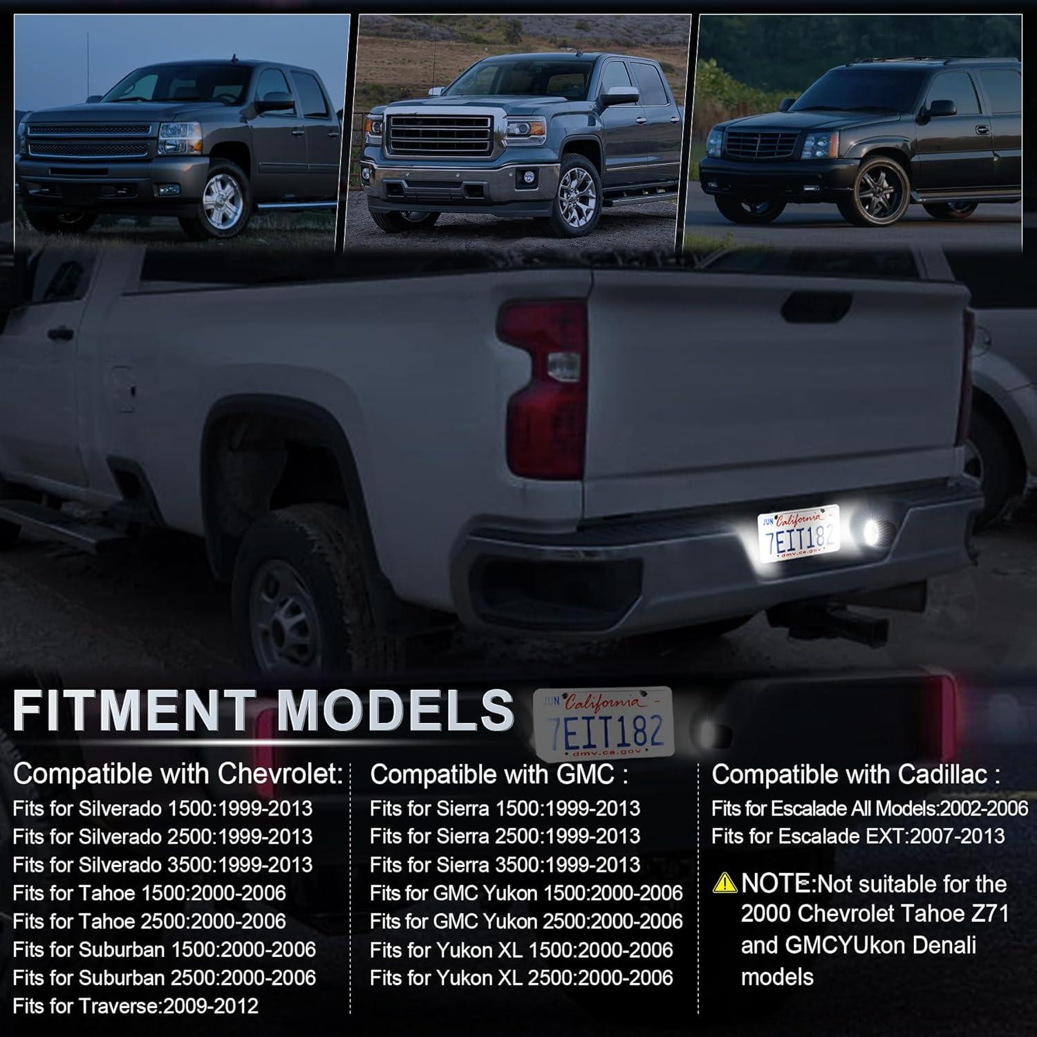 imageLivTee LED License Plate Light Assembly Tag Light Fits Chevy Silverado 1500 2500 3500 19992013 Tahoe Suburban Fits GMC Sierra Yukon XL Fits Cadillac Escalade Car Accessories AmberWhite