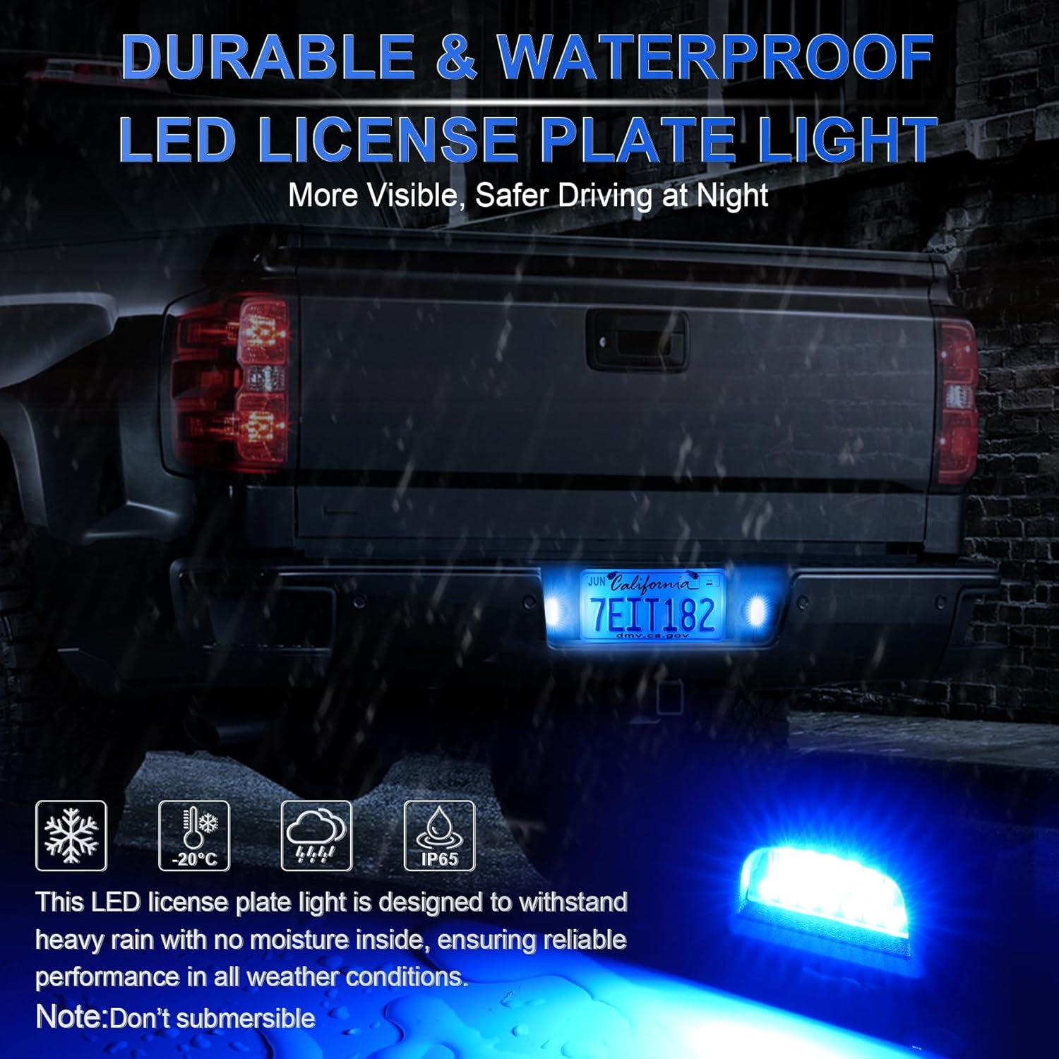 imageLivTee LED License Plate Light Assembly Tag Light Fits Chevy Silverado 1500 2500 3500 19992013 Tahoe Suburban Fits GMC Sierra Yukon XL Fits Cadillac Escalade Car Accessories AmberBlue