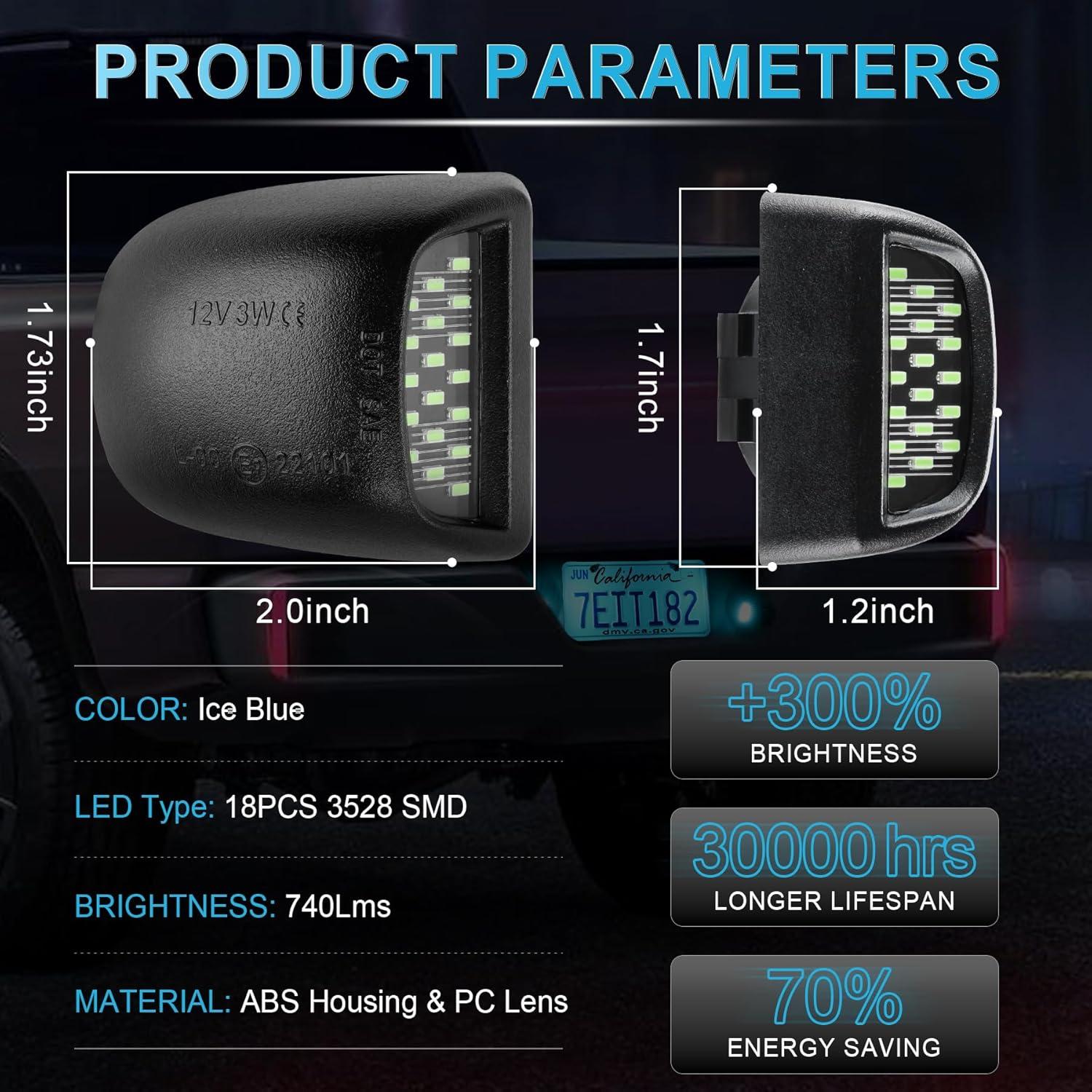 imageLivTee LED License Plate Light Assembly Tag Light Fits Chevy Silverado 1500 2500 3500 19992013 Tahoe Suburban Fits GMC Sierra Yukon XL Fits Cadillac Escalade Car Accessories AmberIce Blue