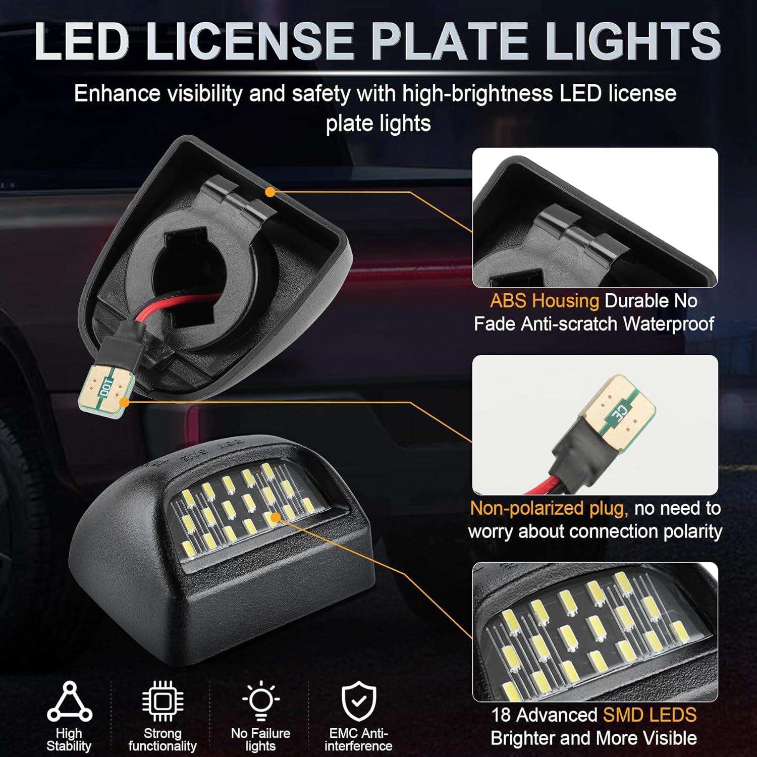 imageLivTee LED License Plate Light Assembly Tag Light Fits Chevy Silverado 1500 2500 3500 19992013 Tahoe Suburban Fits GMC Sierra Yukon XL Fits Cadillac Escalade Car Accessories AmberWhite