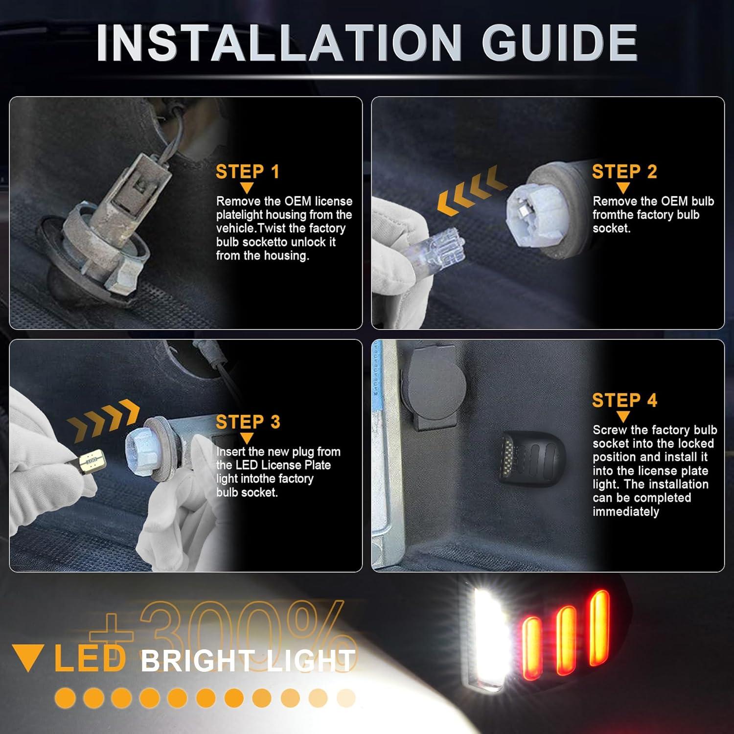 imageLivTee LED License Plate Light Assembly Tag Light Fits Chevy Silverado 1500 2500 3500 19992013 Tahoe Suburban Fits GMC Sierra Yukon XL Fits Cadillac Escalade Car Accessories AmberRed  White