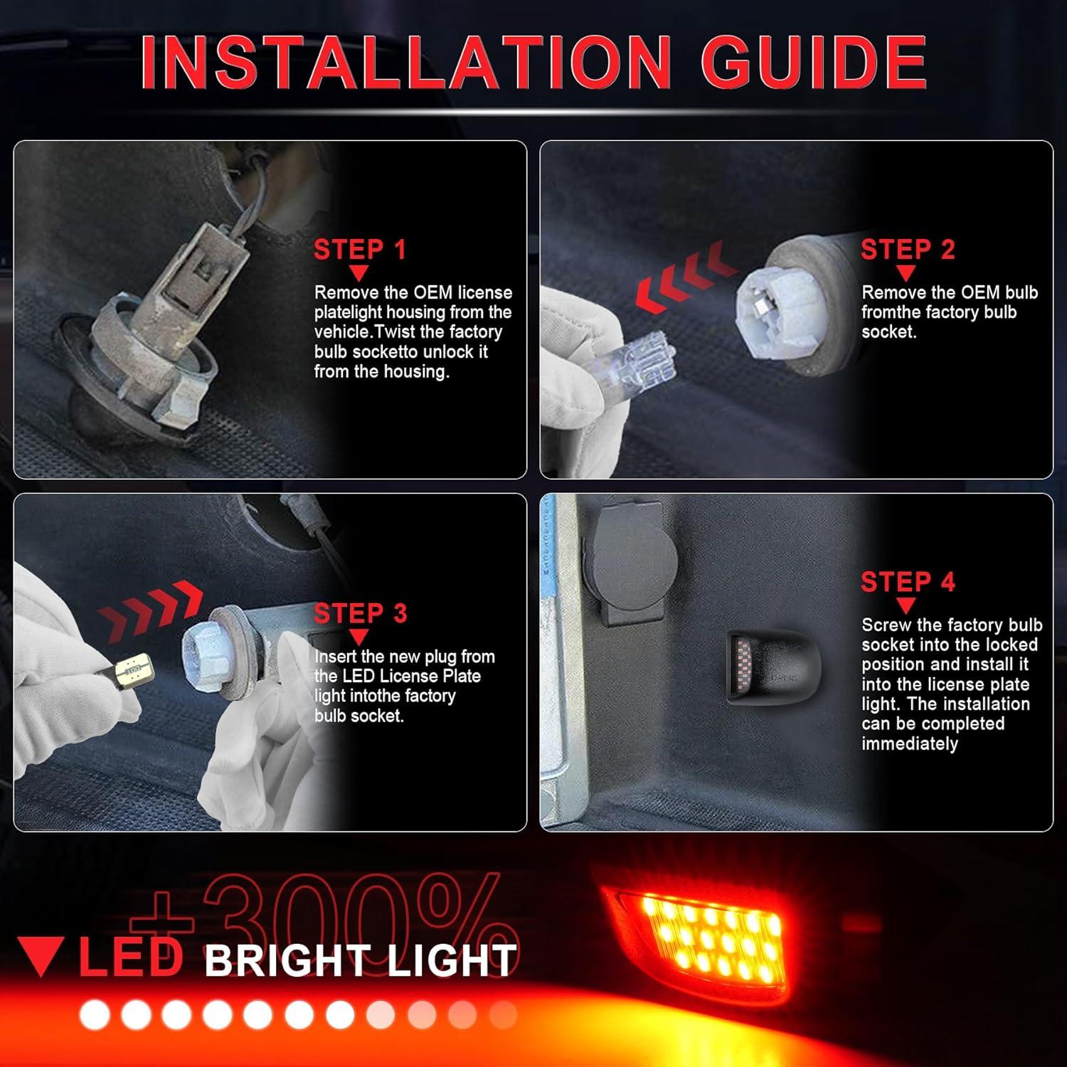 imageLivTee LED License Plate Light Assembly Tag Light Fits Chevy Silverado 1500 2500 3500 19992013 Tahoe Suburban Fits GMC Sierra Yukon XL Fits Cadillac Escalade Car Accessories AmberRed