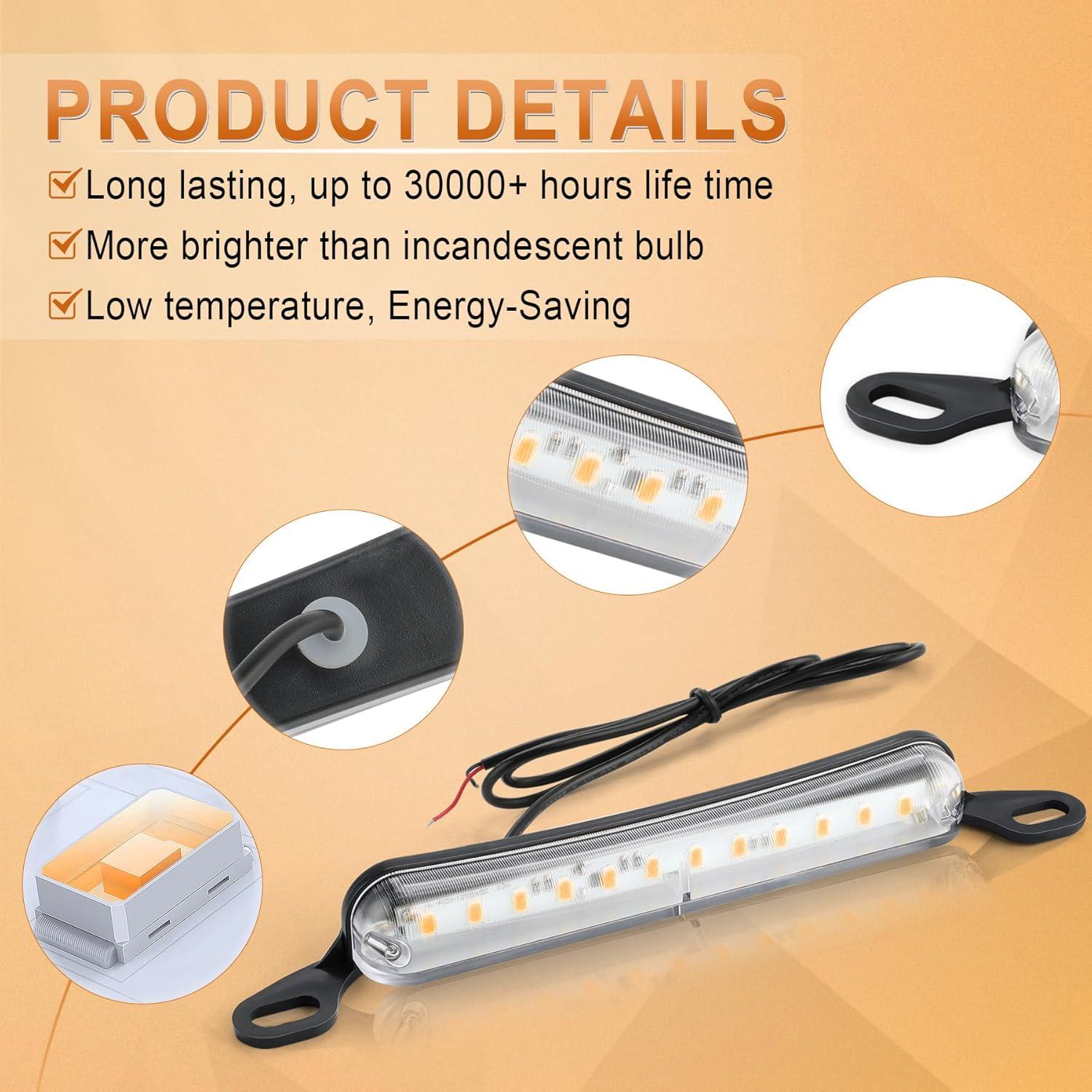 imageLivTee License Plate Light Extremely Bright LED License Plate Lights Assembly for Trailer UTV ATV Truck RV Boat PurpleAmber