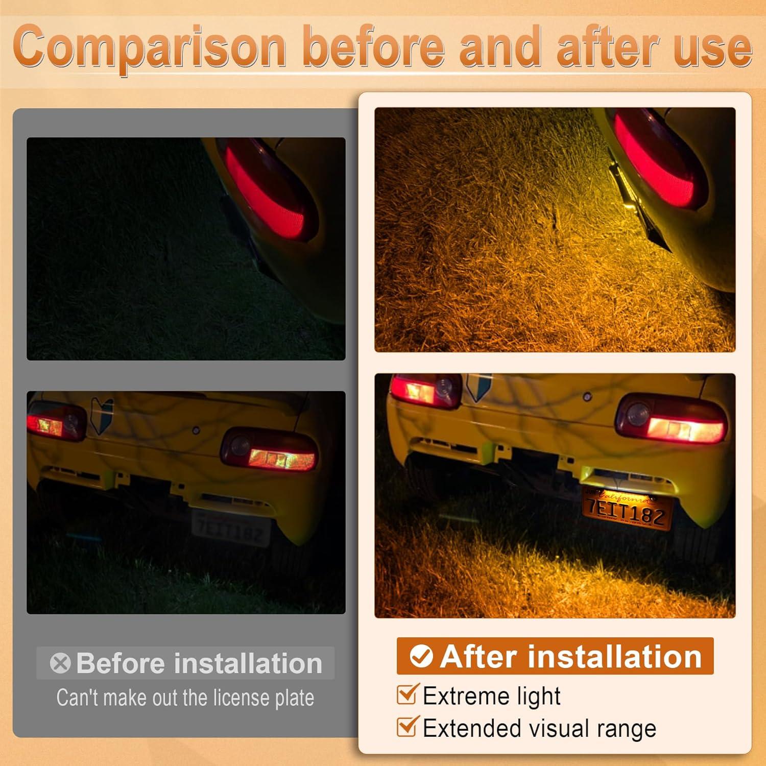 imageLivTee License Plate Light Extremely Bright LED License Plate Lights Assembly for Trailer UTV ATV Truck RV Boat PurpleAmber