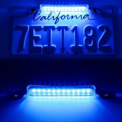 imageLivTee License Plate Light Extremely Bright LED License Plate Lights Assembly for Trailer UTV ATV Truck RV Boat PurpleBlue