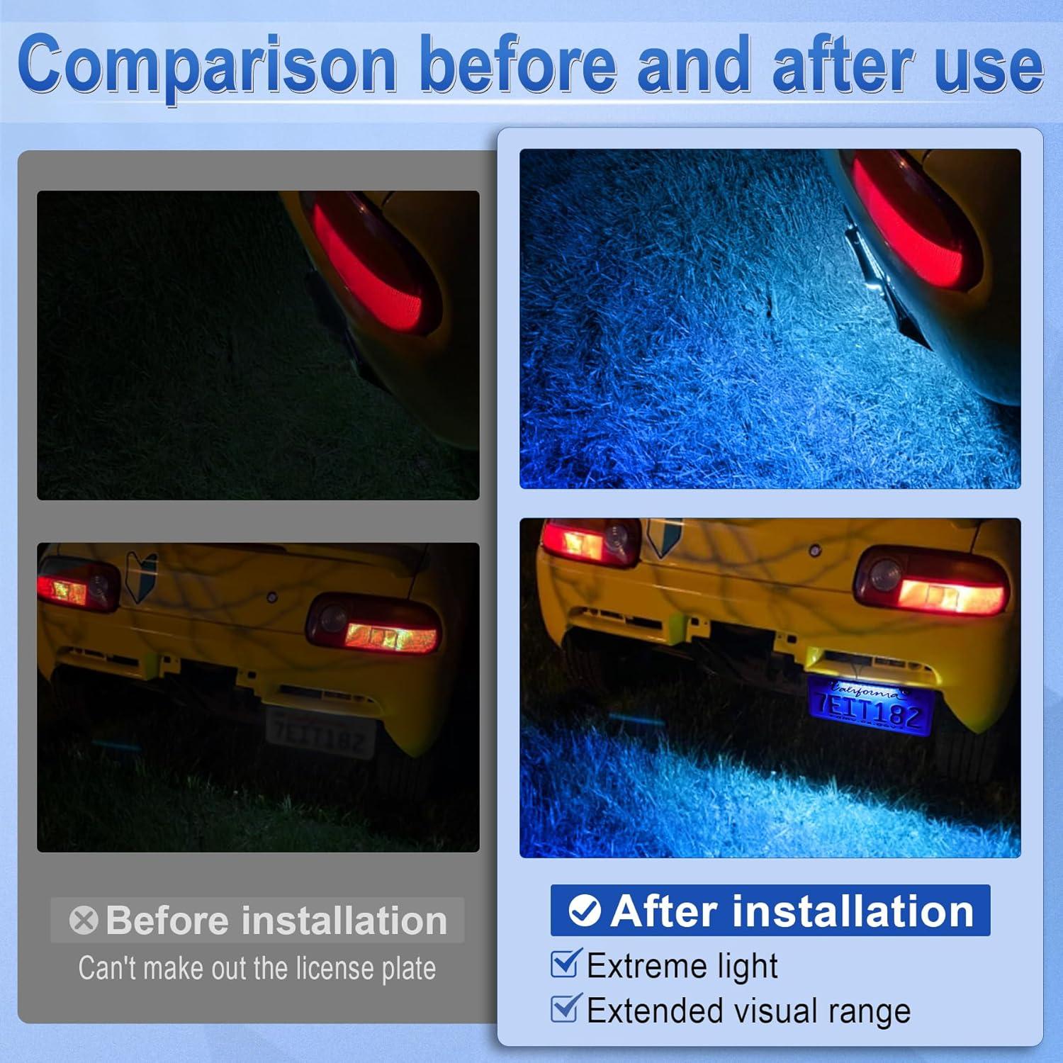 imageLivTee License Plate Light Extremely Bright LED License Plate Lights Assembly for Trailer UTV ATV Truck RV Boat PurpleBlue