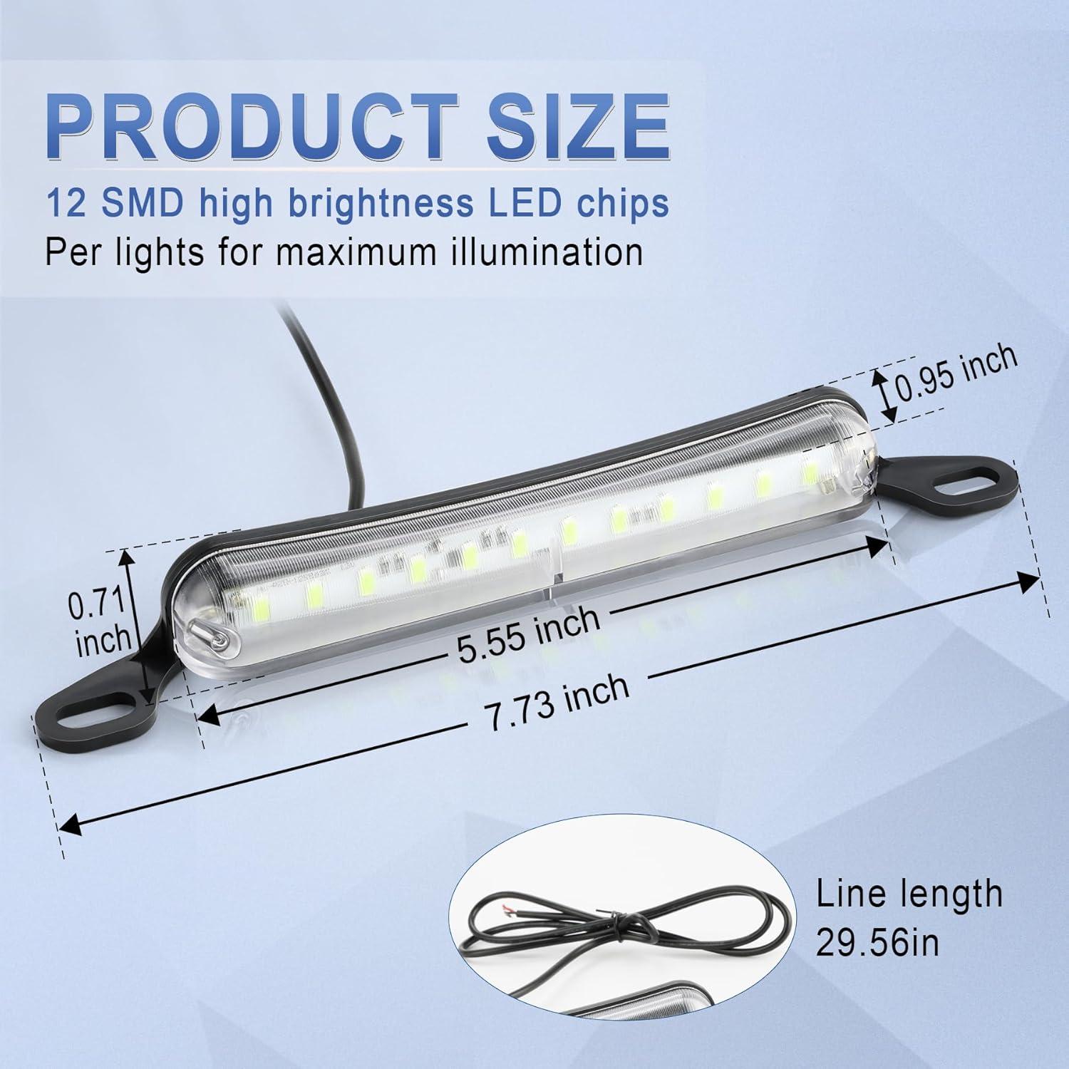 imageLivTee License Plate Light Extremely Bright LED License Plate Lights Assembly for Trailer UTV ATV Truck RV Boat PurpleIce Blue