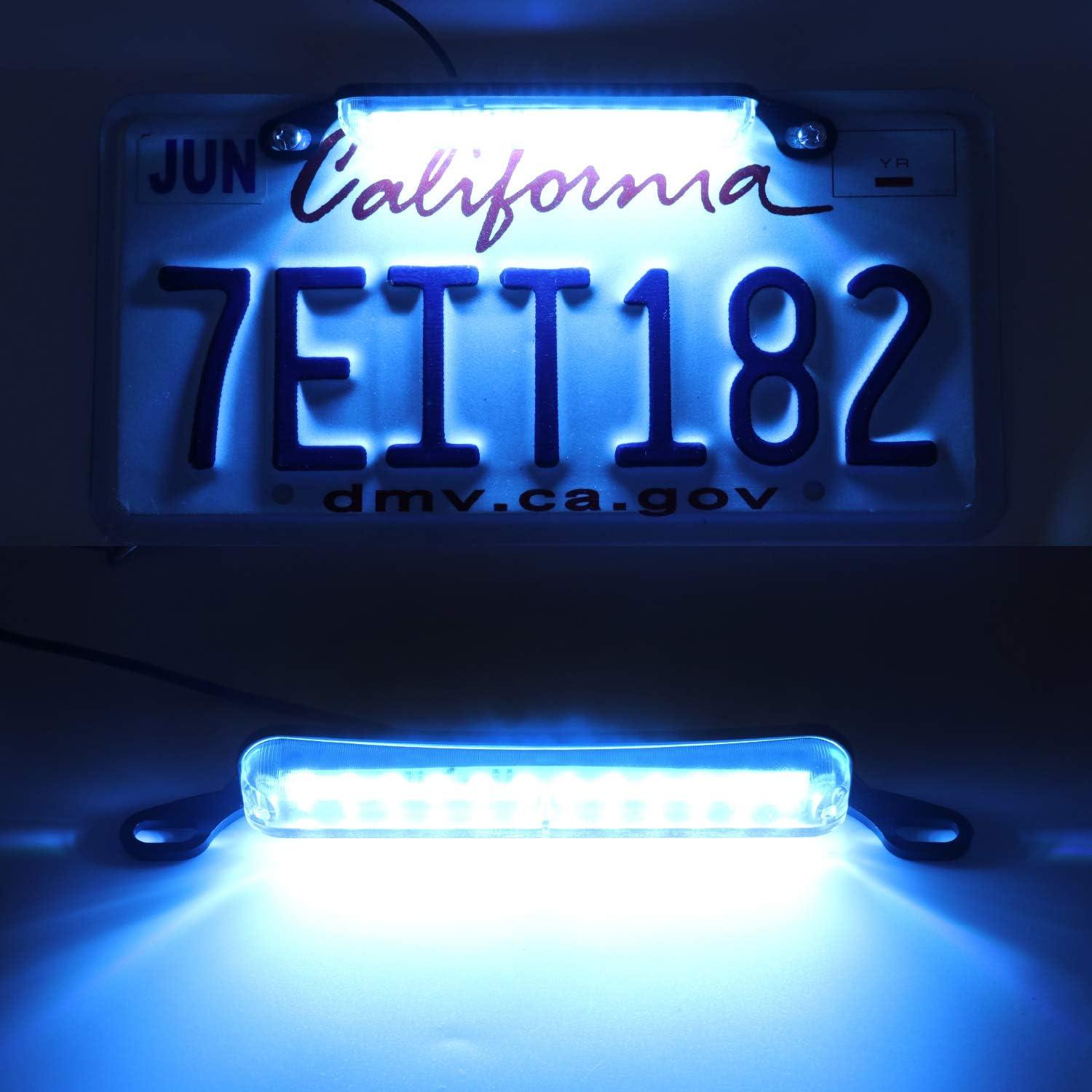 imageLivTee License Plate Light Extremely Bright LED License Plate Lights Assembly for Trailer UTV ATV Truck RV Boat PurpleIce Blue