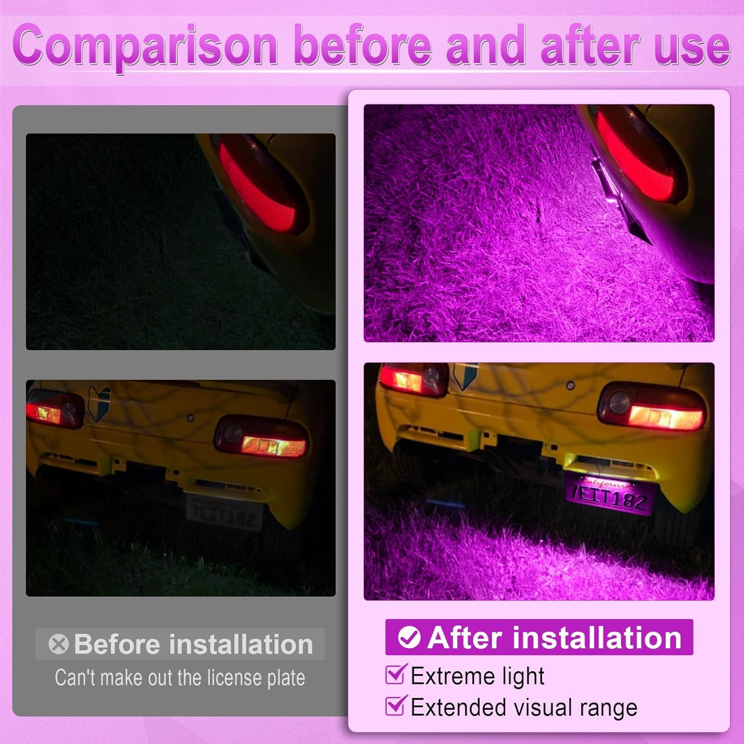 imageLivTee License Plate Light Extremely Bright LED License Plate Lights Assembly for Trailer UTV ATV Truck RV Boat PurplePurple