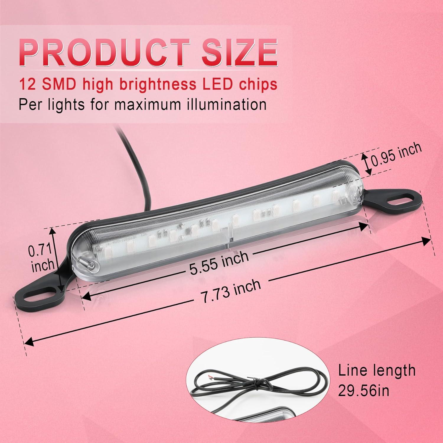 imageLivTee License Plate Light Extremely Bright LED License Plate Lights Assembly for Trailer UTV ATV Truck RV Boat PurpleRed