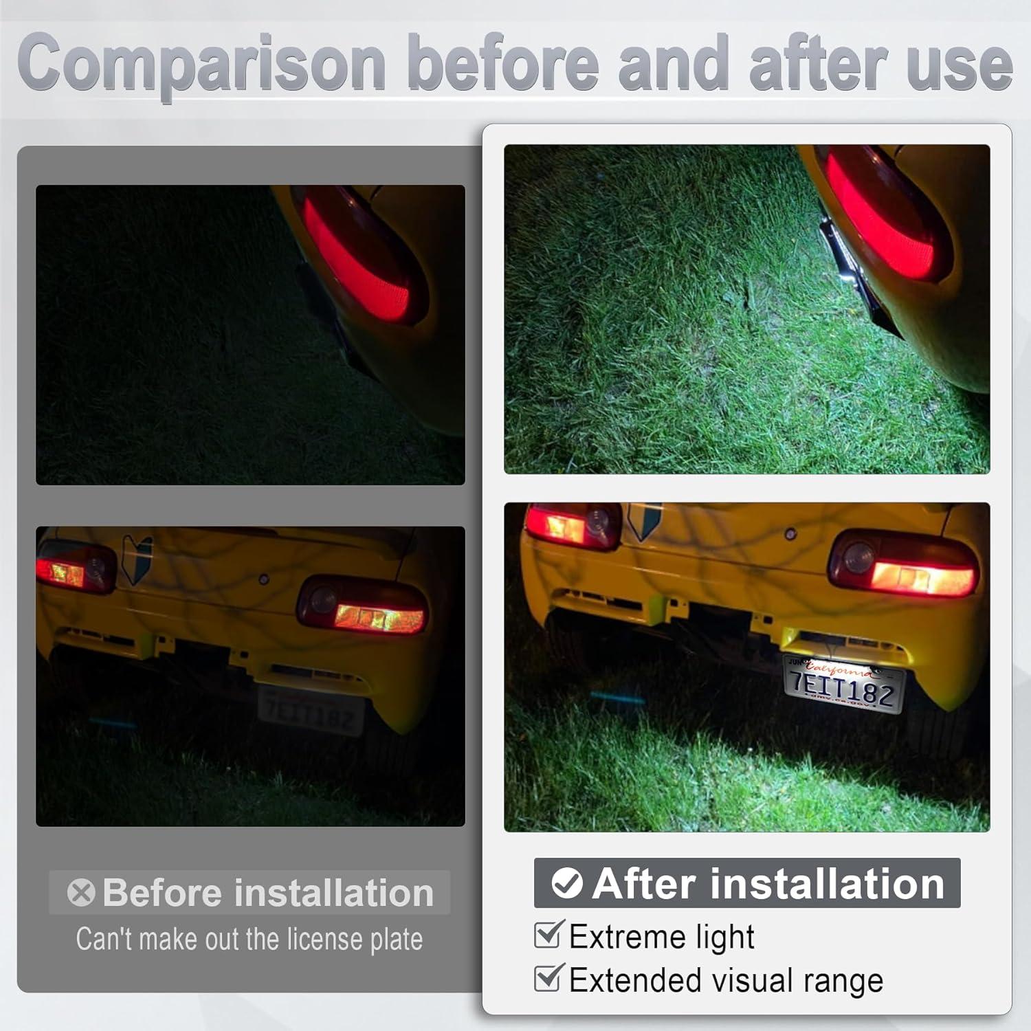 imageLivTee License Plate Light Extremely Bright LED License Plate Lights Assembly for Trailer UTV ATV Truck RV Boat PurpleXenon White