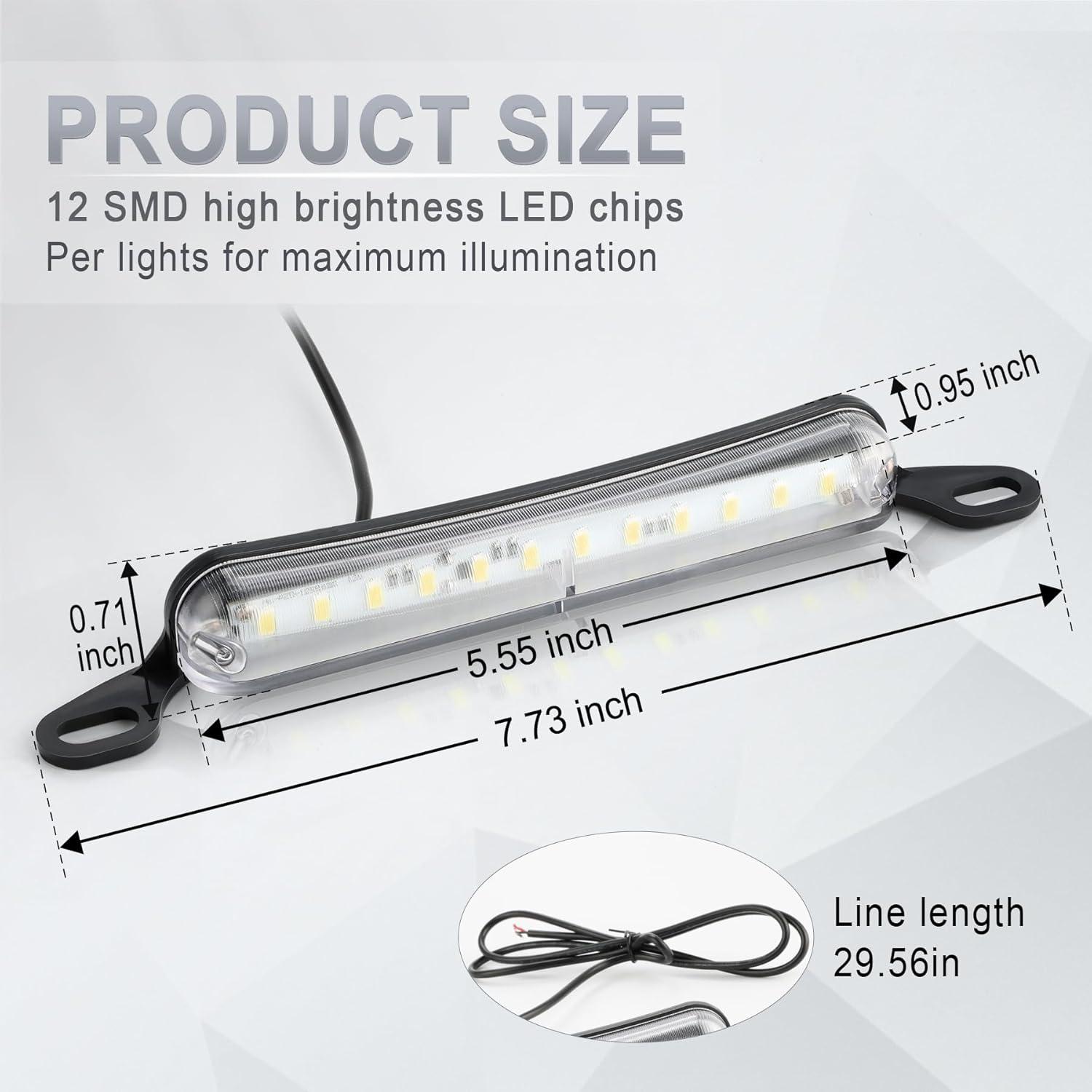 imageLivTee License Plate Light Extremely Bright LED License Plate Lights Assembly for Trailer UTV ATV Truck RV Boat PurpleXenon White