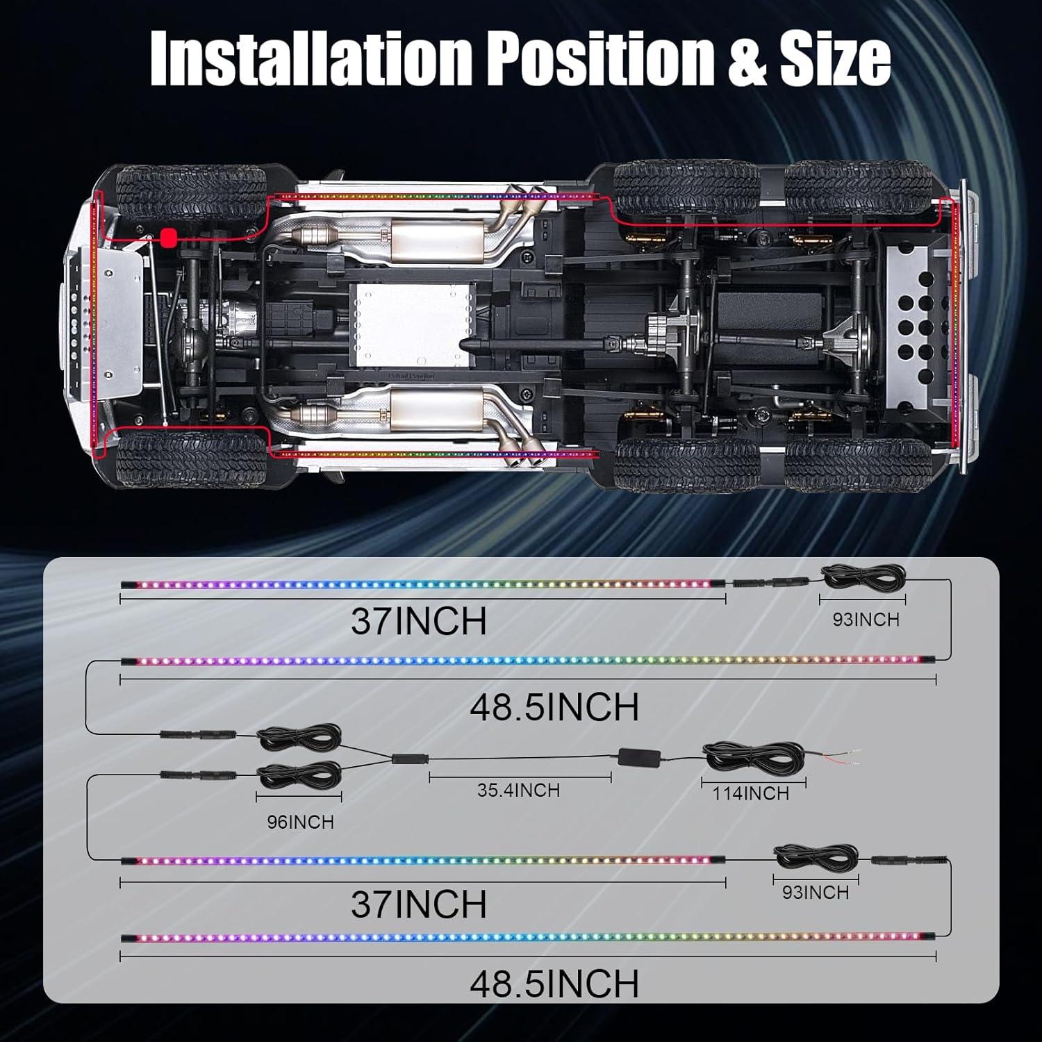 imageLivTee Smart Car Interior Lights RGB LED Accent Lights with App Control Music Mode DIY Mode 2Line Design Charger Included Car Accessories for WomenUnderglow Lights