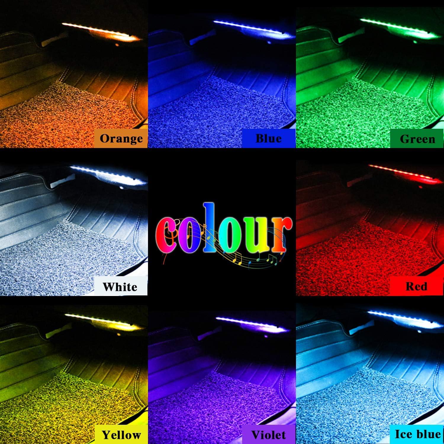 imageLivTee Smart Car LED Interior Lights with USB Port LED Strip Fiber Optic Lights Wireless App Control Sync to Music Car Accessories Gifts for Women and Men 5 in 1Remote  APP