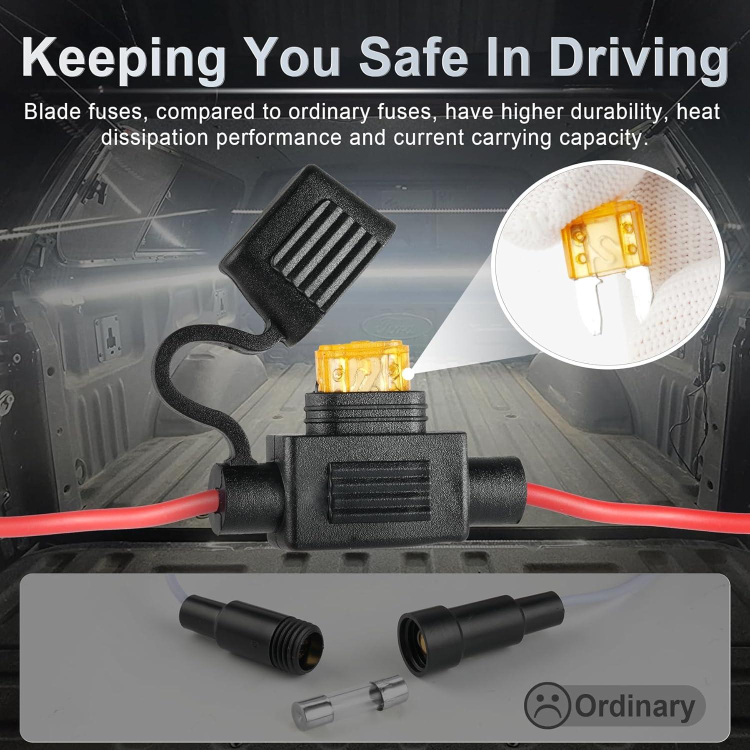 imageLivTee Truck Bed Lights 2PCS 60 Inch 12V LED Light Strip with OnOff Switch Blade Fuse 2Way Splitter Pickup Truck Accessories for Men  IP68 Waterproof2PCS