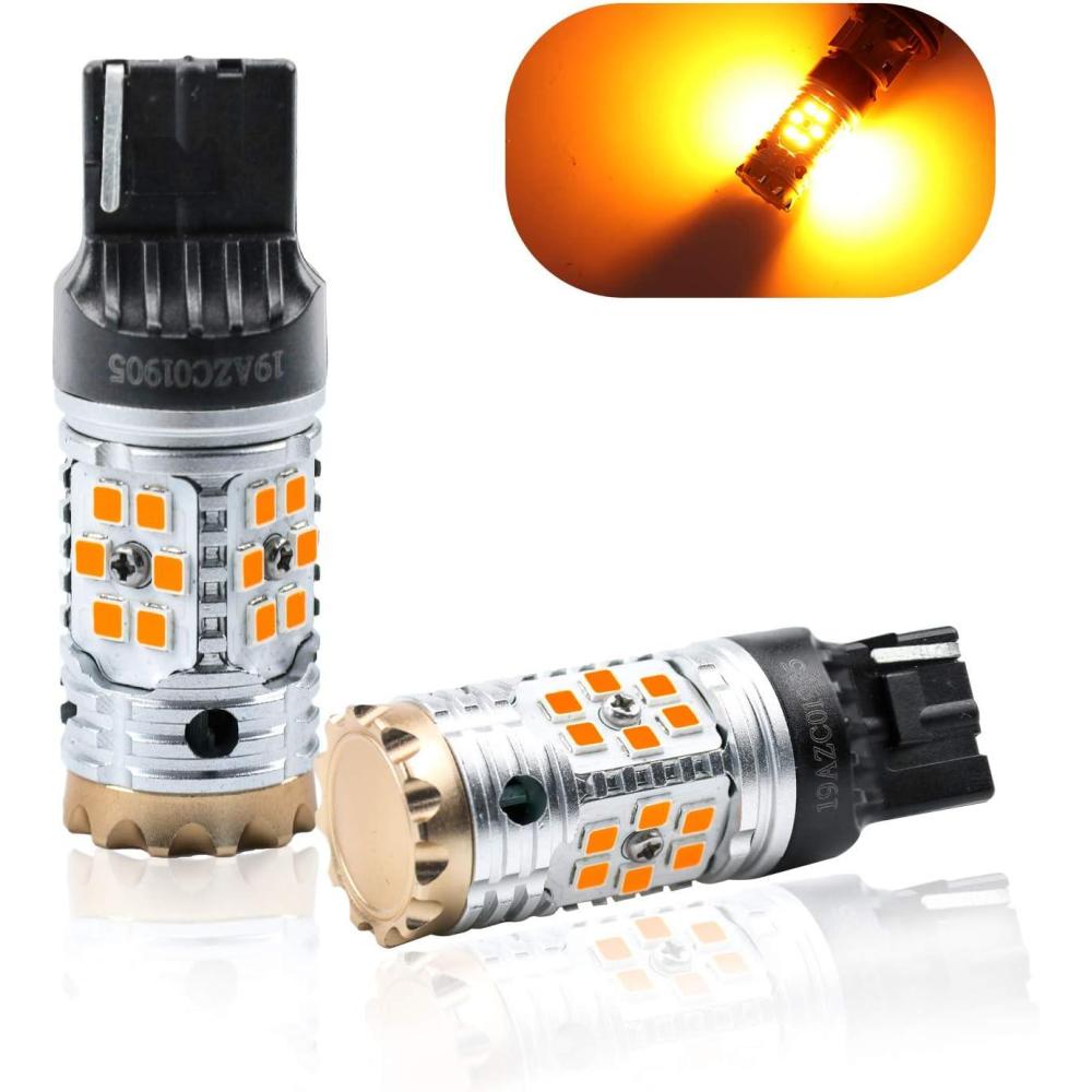 imageLivTee 1156 BA15S P21W 7506 LED Turn Signal Light Blinker Bulbs  Error Free Canbus  Anti Hyper Flash Amber Yellow7440