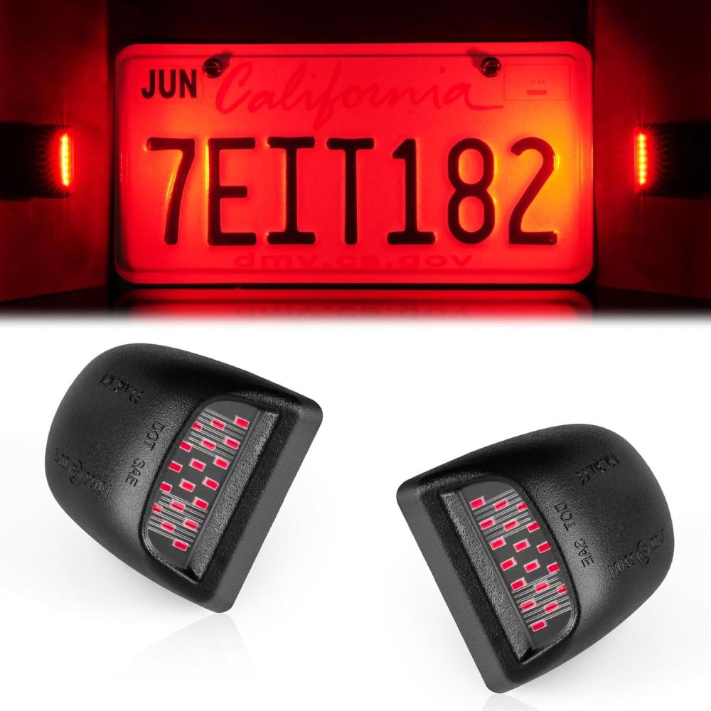 imageLivTee LED License Plate Light Assembly Tag Light Fits Chevy Silverado 1500 2500 3500 19992013 Tahoe Suburban Fits GMC Sierra Yukon XL Fits Cadillac Escalade Car Accessories AmberRed