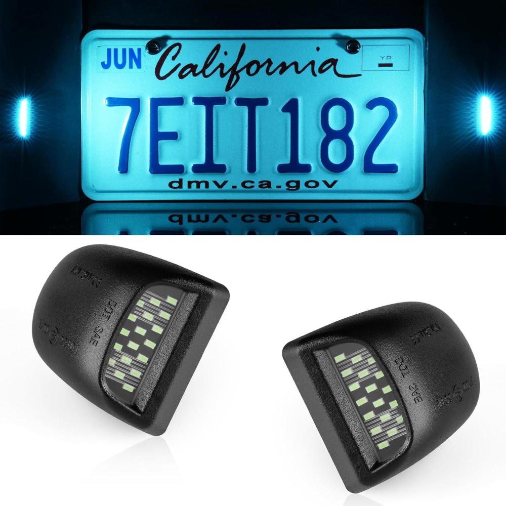 imageLivTee LED License Plate Light Assembly Tag Light Fits Chevy Silverado 1500 2500 3500 19992013 Tahoe Suburban Fits GMC Sierra Yukon XL Fits Cadillac Escalade Car Accessories AmberIce Blue