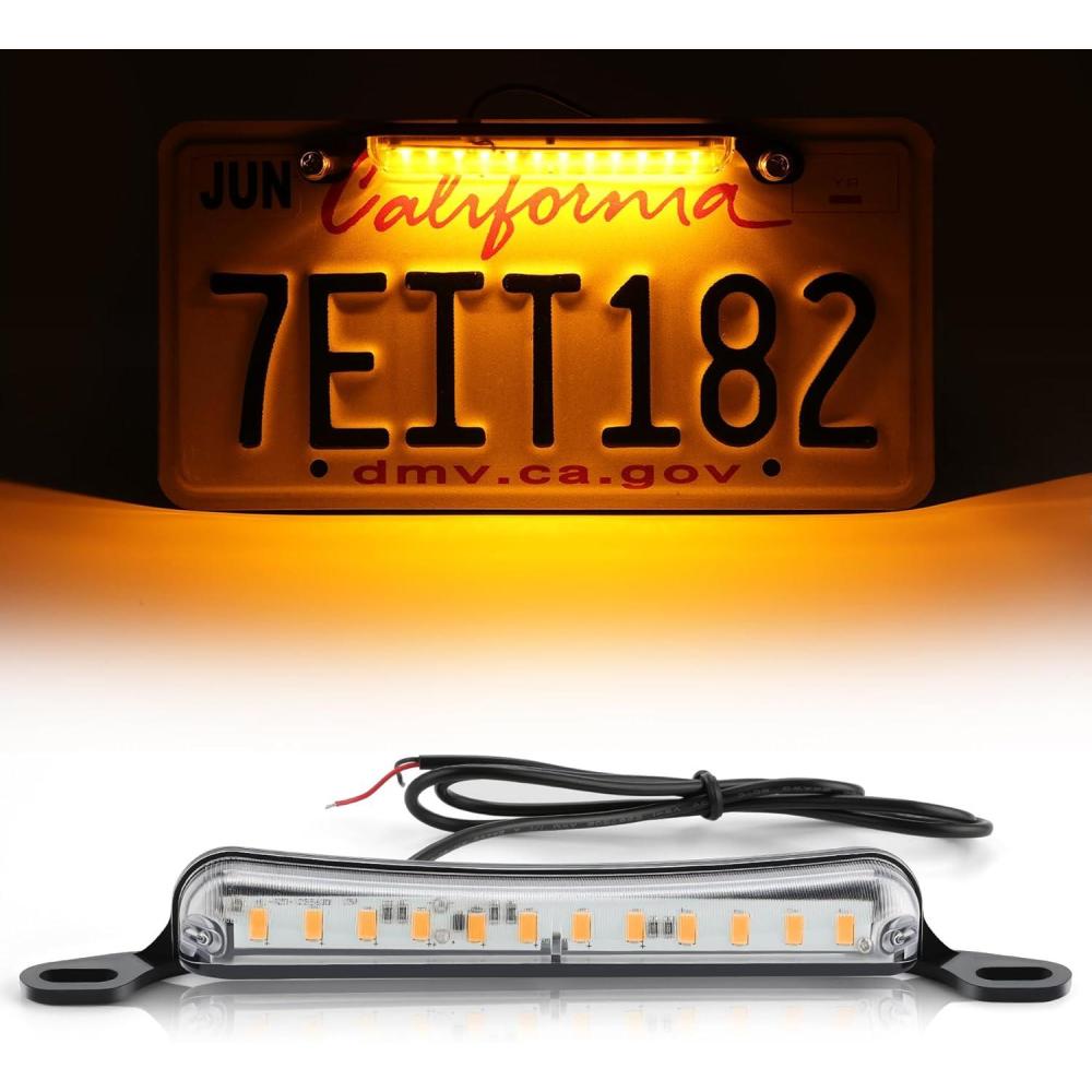 imageLivTee License Plate Light Extremely Bright LED License Plate Lights Assembly for Trailer UTV ATV Truck RV Boat PurpleAmber