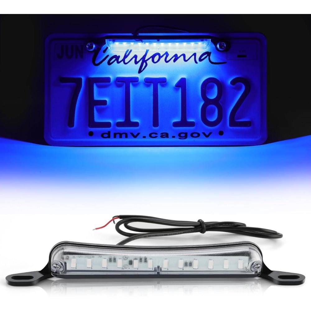 imageLivTee License Plate Light Extremely Bright LED License Plate Lights Assembly for Trailer UTV ATV Truck RV Boat PurpleBlue