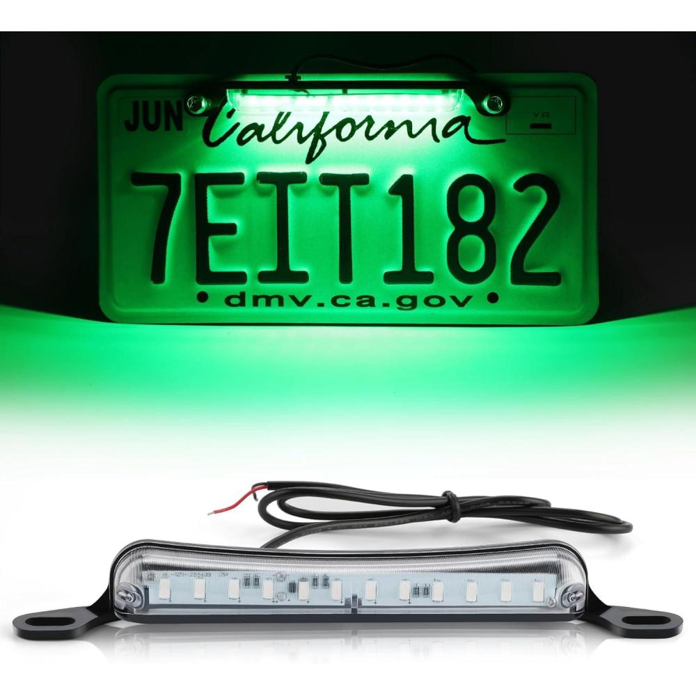 imageLivTee License Plate Light Extremely Bright LED License Plate Lights Assembly for Trailer UTV ATV Truck RV Boat PurpleGreen
