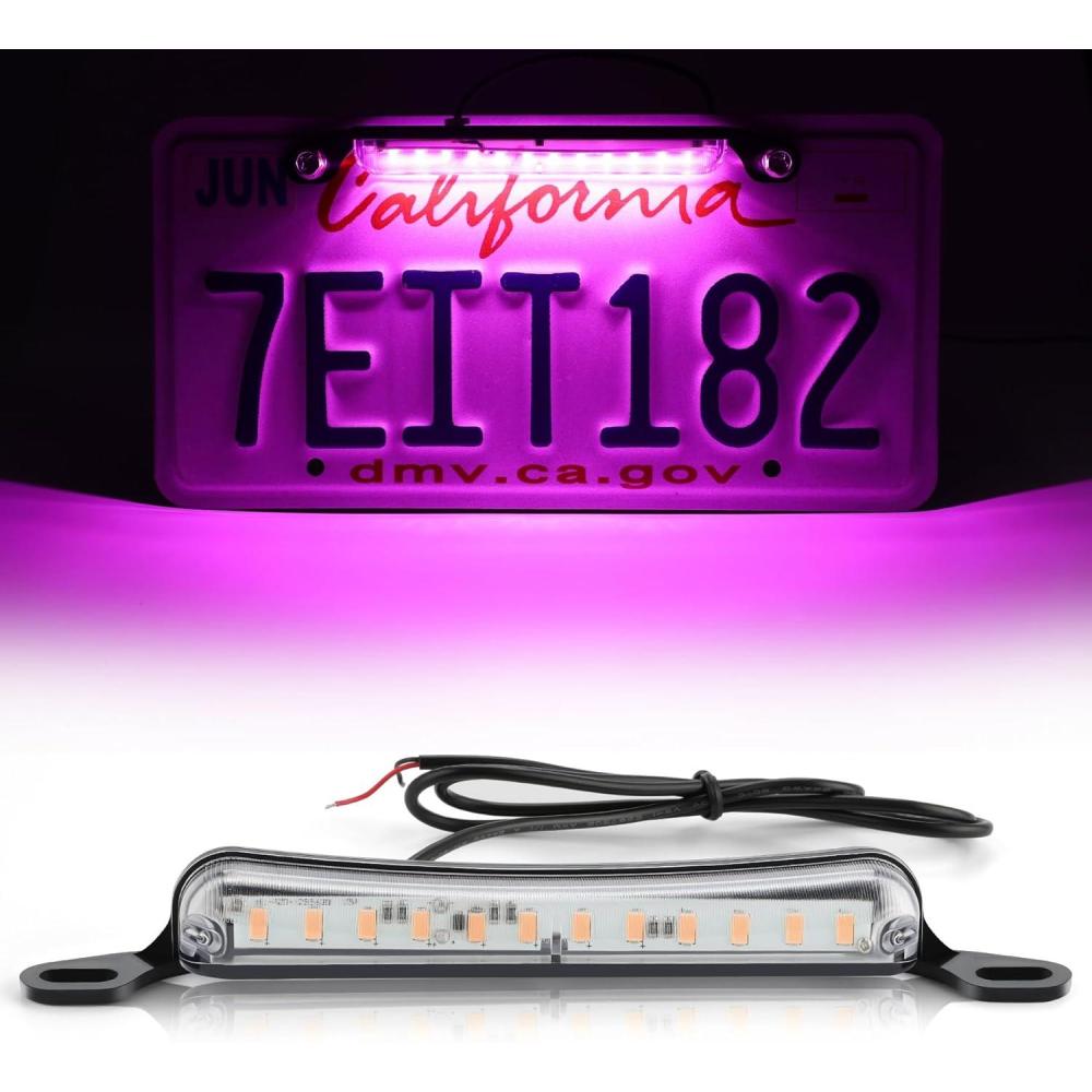 imageLivTee License Plate Light Extremely Bright LED License Plate Lights Assembly for Trailer UTV ATV Truck RV Boat PurplePurple