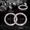 imageLivTee 2 PCS Crystal Rhinestone Car Engine Start Stop Decoration Ring Bling Car Interior Accessories for Women Push to Start Button Cover Sticker Automotive Decals WhiteSet Pink