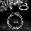 imageLivTee 2 PCS Crystal Rhinestone Car Engine Start Stop Decoration Ring Bling Car Interior Accessories for Women Push to Start Button Cover Sticker Automotive Decals WhiteBlack