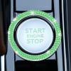 imageLivTee 2 PCS Crystal Rhinestone Car Engine Start Stop Decoration Ring Bling Car Interior Accessories for Women Push to Start Button Cover Sticker Automotive Decals WhiteDouble Light Green