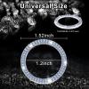 imageLivTee 2 PCS Crystal Rhinestone Car Engine Start Stop Decoration Ring Bling Car Interior Accessories for Women Push to Start Button Cover Sticker Automotive Decals WhiteLight Blue
