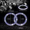 imageLivTee 2 PCS Crystal Rhinestone Car Engine Start Stop Decoration Ring Bling Car Interior Accessories for Women Push to Start Button Cover Sticker Automotive Decals WhiteSet Dark Blue