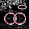 imageLivTee 2 PCS Crystal Rhinestone Car Engine Start Stop Decoration Ring Bling Car Interior Accessories for Women Push to Start Button Cover Sticker Automotive Decals WhiteSet Red