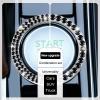 imageLivTee 2 PCS Crystal Rhinestone Car Engine Start Stop Decoration Ring Bling Car Interior Accessories for Women Push to Start Button Cover Sticker Automotive Decals WhiteSet Black