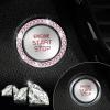 imageLivTee 2 PCS Crystal Rhinestone Car Engine Start Stop Decoration Ring Bling Car Interior Accessories for Women Push to Start Button Cover Sticker Automotive Decals WhitePink