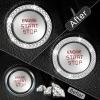 imageLivTee 2 PCS Crystal Rhinestone Car Engine Start Stop Decoration Ring Bling Car Interior Accessories for Women Push to Start Button Cover Sticker Automotive Decals WhiteSet White