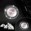 imageLivTee 2 PCS Crystal Rhinestone Car Engine Start Stop Decoration Ring Bling Car Interior Accessories for Women Push to Start Button Cover Sticker Automotive Decals WhiteBlack
