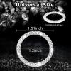 imageLivTee 2 PCS Crystal Rhinestone Car Engine Start Stop Decoration Ring Bling Car Interior Accessories for Women Push to Start Button Cover Sticker Automotive Decals WhiteWhitenew