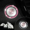 imageLivTee 2 PCS Crystal Rhinestone Car Engine Start Stop Decoration Ring Bling Car Interior Accessories for Women Push to Start Button Cover Sticker Automotive Decals WhiteRed