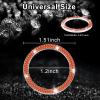 imageLivTee 2 PCS Crystal Rhinestone Car Engine Start Stop Decoration Ring Bling Car Interior Accessories for Women Push to Start Button Cover Sticker Automotive Decals WhiteDouble Redddish Orange
