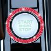 imageLivTee 2 PCS Crystal Rhinestone Car Engine Start Stop Decoration Ring Bling Car Interior Accessories for Women Push to Start Button Cover Sticker Automotive Decals WhiteDouble Red